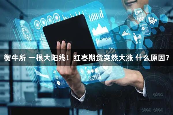 衡牛所 一根大阳线！红枣期货突然大涨 什么原因？