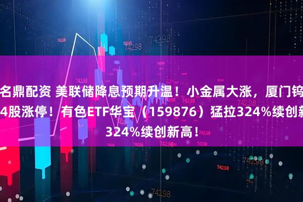 名鼎配资 美联储降息预期升温！小金属大涨，厦门钨业等4股涨停！有色ETF华宝（159876）猛拉324%续创新高！