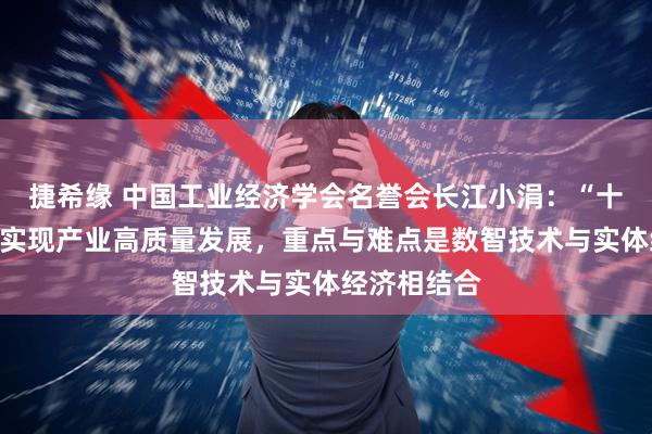 捷希缘 中国工业经济学会名誉会长江小涓：“十五五”时期实现产业高质量发展，重点与难点是数智技术与实体经济相结合